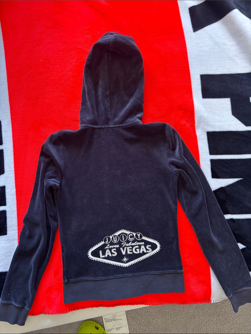 Juicy Couture Navy Velour Las Vegas Zip Hoodie
